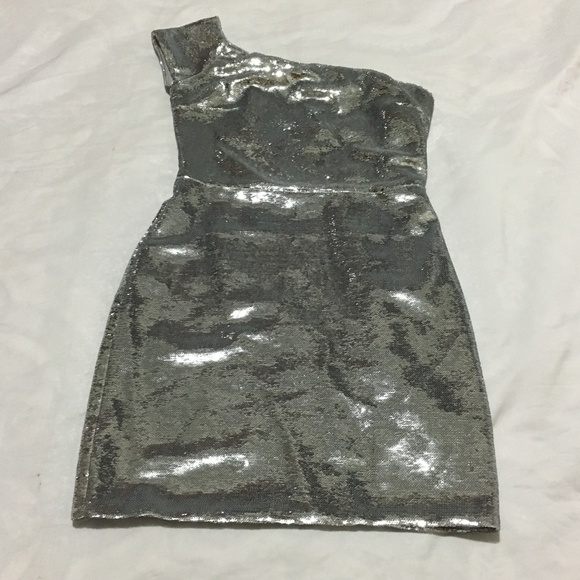 ZOE KARSSEN One Shoulder Sequin Mini Dress Size sm‎ - Picture 1 of 8